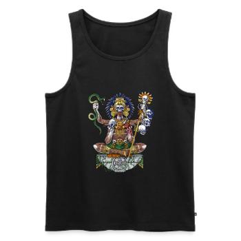 Aztec Warrior Shaman - Men's Premium Organic Tank Top - black - Front - AI Model Male 178 light (178cm)