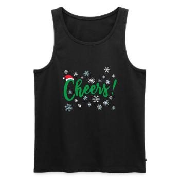 Cheers Merry Xmas Christmas Cheer - Men's Premium Organic Tank Top - black - Front - AI Model Male 178 light (178cm)