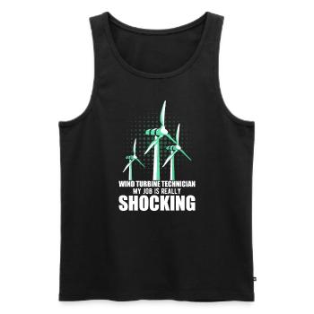 Wind turbine, wind power, wind energy - Men's Premium Organic Tank Top - black - Front - AI Model Male 178 light (178cm)