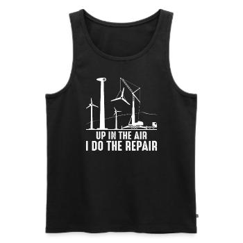 Wind Turbine Technician - Men's Premium Organic Tank Top - black - Front - Michal (187cm)
