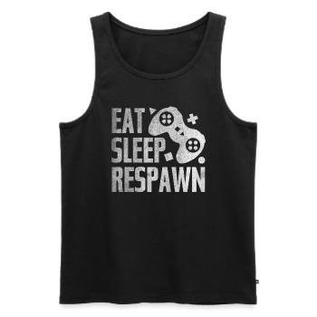 eat sleep game - Männer Premium Bio Tank Top - Schwarz - Vorne - Michal (187cm)