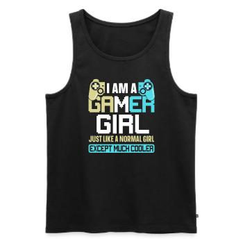 Gamer Fille - Débardeur bio Premium Homme - noir - Devant - Michal (187cm)