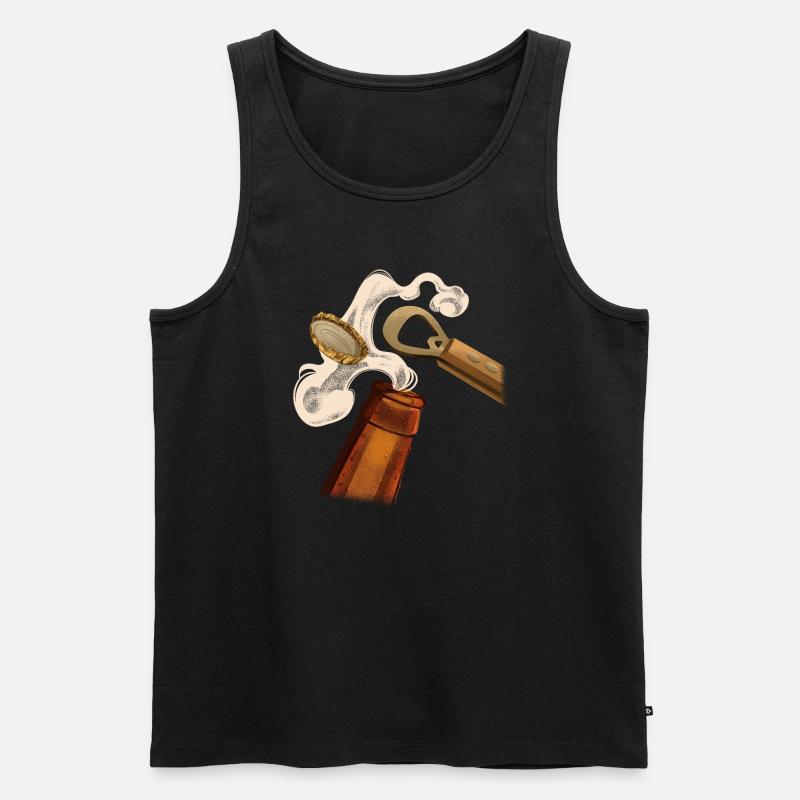 Bier Öffnen - Männer Premium Bio Tank Top - Schwarz