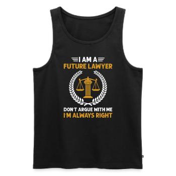 Law Student - Men's Premium Organic Tank Top - black - Front - Michal (187cm)