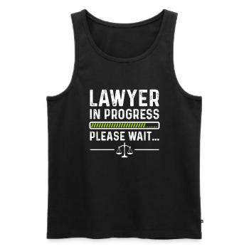 Avocat en cours Étudiant en droit - Débardeur bio Premium Homme - noir - Devant - Michal (187cm)