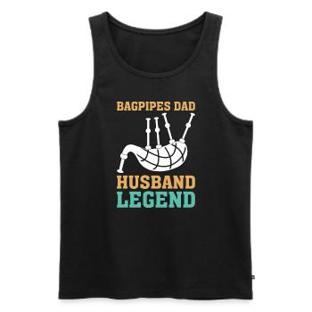 Bagpipes Father Bagpipe Musician Papa - Men's Premium Organic Tank Top - black - Front - Michal (187cm)
