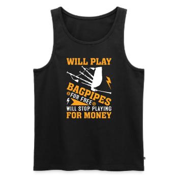 Bagpipes Scottish musician Bagpipers - Men's Premium Organic Tank Top - black - Front - Michal (187cm)