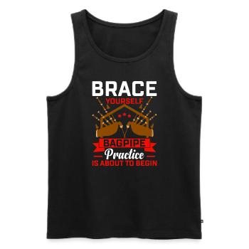 Bagpipes Scottish musician Bagpipers - Men's Premium Organic Tank Top - black - Front - Michal (187cm)