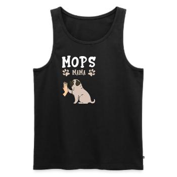 Mops Mama Hund Hundehalter Geschenk Frauchen Mops - Männer Premium Bio Tank Top - Schwarz - Vorne - AI Model Male 178 light (178cm)