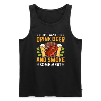 Grilling Beer - Men's Premium Organic Tank Top - black - Front - AI Model Male 178 light (178cm)