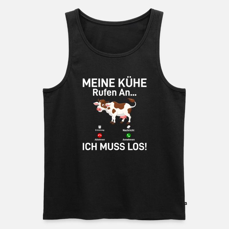Meine Kühe rufen - Männer Premium Bio Tank Top - Schwarz