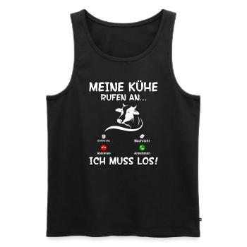 Meine Kühe rufen mich - Männer Premium Bio Tank Top - Schwarz - Vorne - AI Model Male 178 light (178cm)