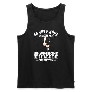 Kühe und Ich habe die Schönsten Kühe - Männer Premium Bio Tank Top - Schwarz - Vorne - AI Model Male 178 light (178cm)