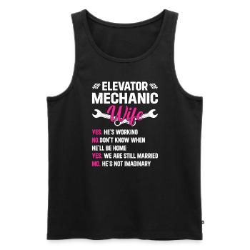 Technicienne d’ascenseur Femme - Débardeur bio Premium Homme - noir - Devant - Michal (187cm)
