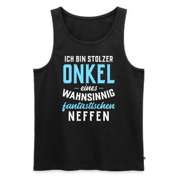Stolzer Onkel eines fantastischen Neffen - Männer Premium Bio Tank Top - Schwarz - Vorne - Michal (187cm)