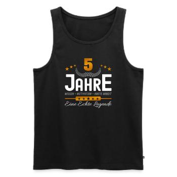 5. Jubiläum - Firmenjubiläum - Männer Premium Bio Tank Top - Schwarz - Vorne - Michal (187cm)