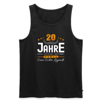 20. Jubiläum - Firmenjubiläum - Männer Premium Bio Tank Top - Schwarz - Vorne - Michal (187cm)
