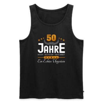 50. Jubiläum - Firmenjubiläum - Männer Premium Bio Tank Top - Schwarz - Vorne - Michal (187cm)
