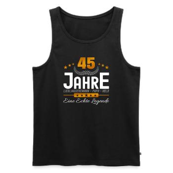 45 Jahre Lieblingsehemann - Männer Premium Bio Tank Top - Schwarz - Vorne - Michal (187cm)