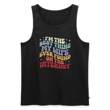 I'm The Best Thing My Wife Ever Found - Männer Premium Bio Tank Top - Schwarz - Vorne - AI Model Male 178 light (178cm)