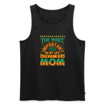 La personne la plus importante dans ma vie maman - Débardeur bio Premium Homme - noir - Devant - Michal (187cm)