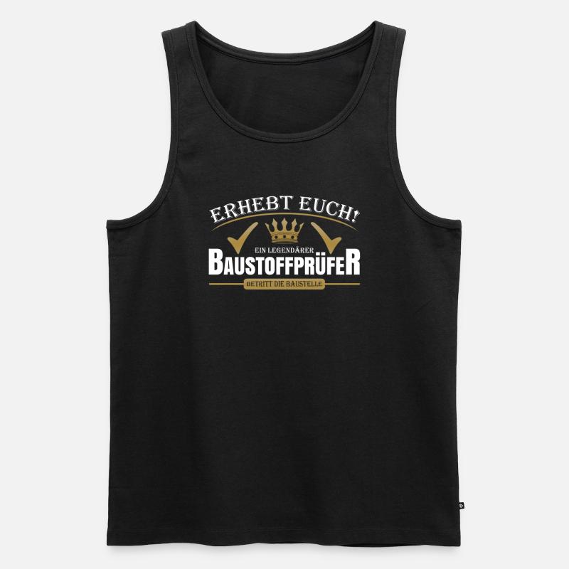 Baustoffprüfer - Männer Premium Bio Tank Top - Schwarz