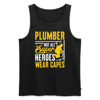 Plumber, Plumber, Mechanic - Men's Premium Organic Tank Top - black - Front - Michal (187cm)