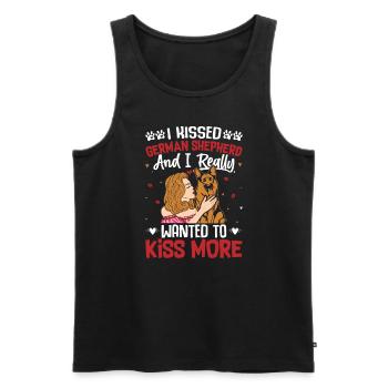 Frau Ist Chef Schäferhund Geschenk - Männer Premium Bio Tank Top - Schwarz - Vorne - Michal (187cm)