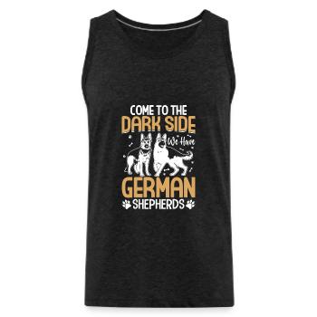 German Shepherd - Men's Premium Organic Tank Top - charcoal grey - Front - Alexander (188cm)