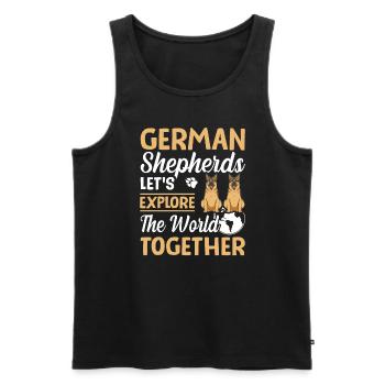 German Shepherd - Men's Premium Organic Tank Top - black - Front - Michal (187cm)