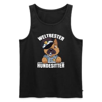 Weltbester Hundesitter - Männer Premium Bio Tank Top - Schwarz - Vorne - Michal (187cm)