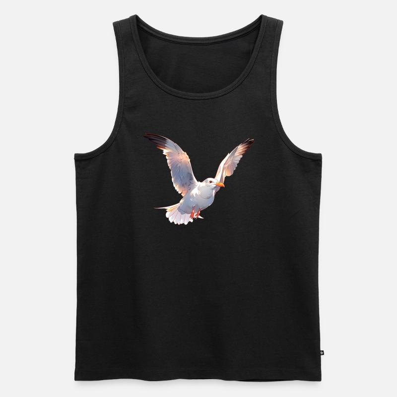 Seemöwe - Männer Premium Bio Tank Top - Schwarz