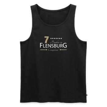 7 Punkte in Flensburg - Männer Premium Bio Tank Top - Schwarz - Vorne - AI Model Male 178 light (178cm)
