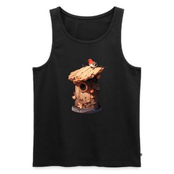 Vogelhaus Bauen - Männer Premium Bio Tank Top - Schwarz - Vorne - AI Model Male 178 light (178cm)