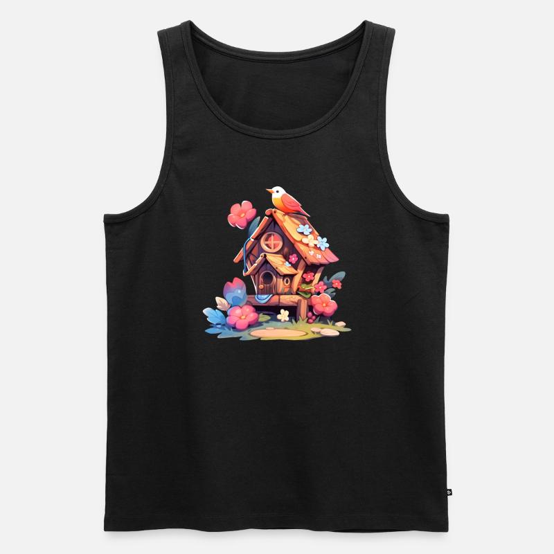 Vogelhaus - Männer Premium Bio Tank Top - Schwarz