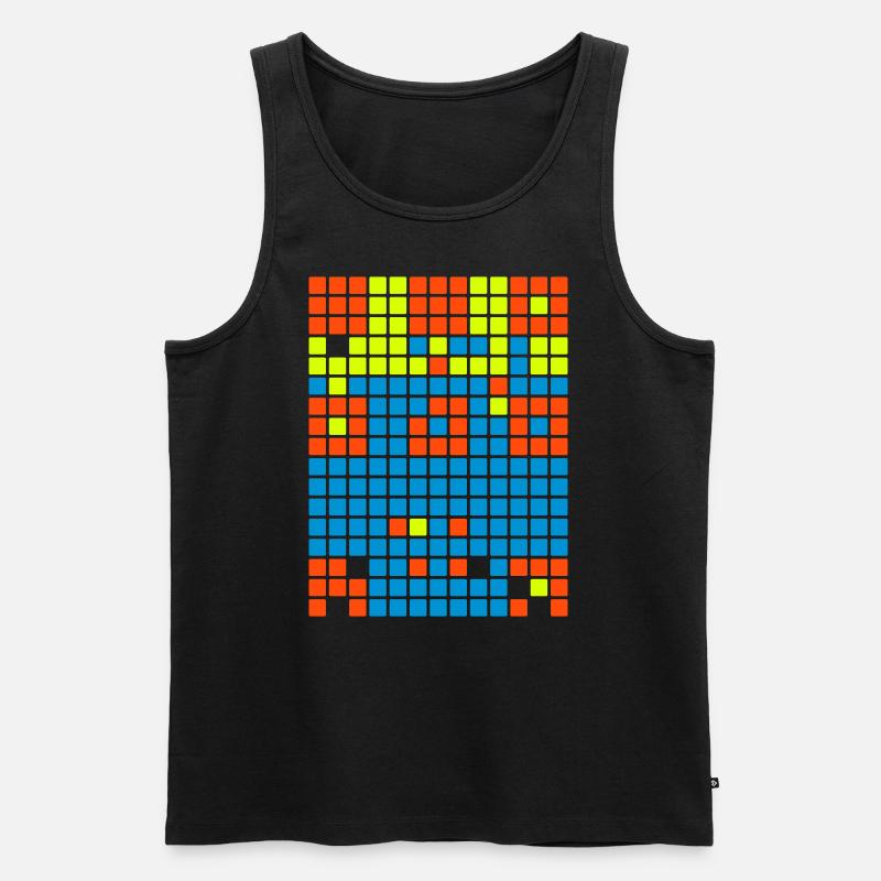 Muster Raster Vektor - Männer Premium Bio Tank Top - Schwarz