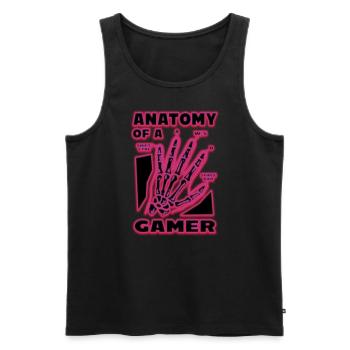 Anatomie eines Gamers Lustig - Männer Premium Bio Tank Top - Schwarz - Vorne - AI Model Male 178 light (178cm)