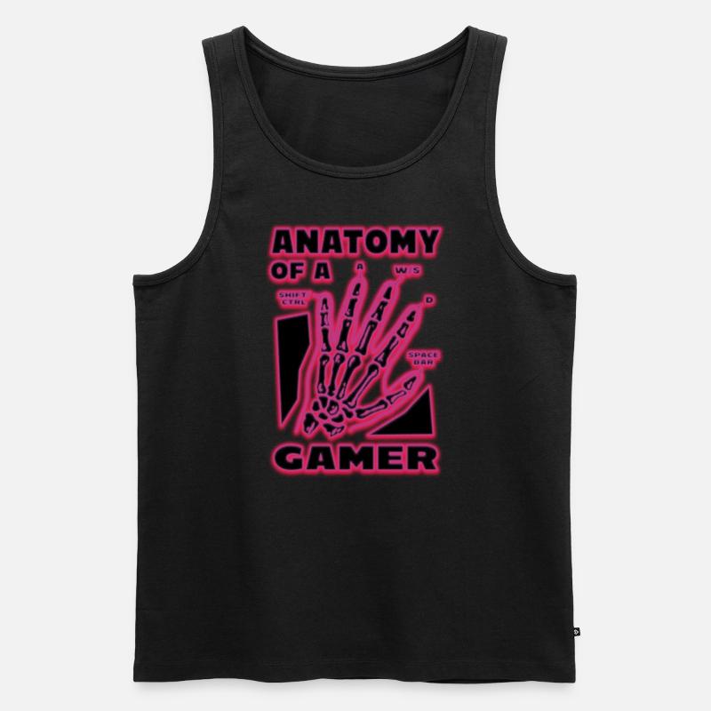 Anatomie eines Gamers Lustig - Männer Premium Bio Tank Top - Schwarz