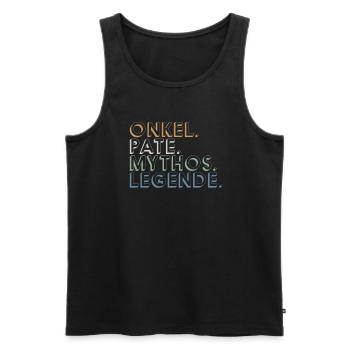 Lustig Onkel Pate Mythos Legende - Männer Premium Bio Tank Top - Schwarz - Vorne - Michal (187cm)