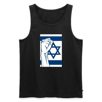 Faust Israel - Männer Premium Bio Tank Top - Schwarz - Vorne - Michal (187cm)