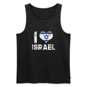J’aime Israël - Débardeur bio Premium Homme - noir - Devant - Michal (187cm)