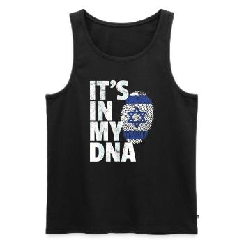 Israel DNA - Männer Premium Bio Tank Top - Schwarz - Vorne - AI Model Male 178 light (178cm)