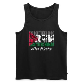 PALESTINE Palestine DRAPEAU Paix - Débardeur bio Premium Homme - noir - Devant - Michal (187cm)