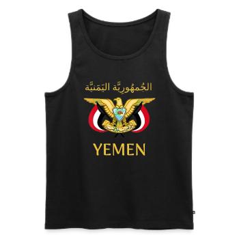 Yemen - Men's Premium Organic Tank Top - black - Front - Michal (187cm)