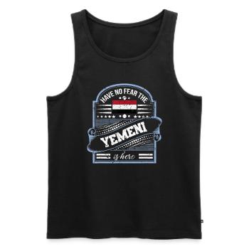 Yemen - Men's Premium Organic Tank Top - black - Front - Michal (187cm)