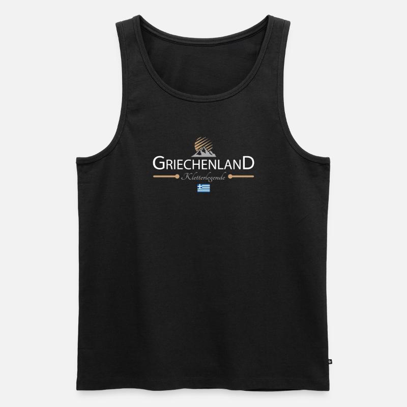 Griechenland Klettern - Männer Premium Bio Tank Top - Schwarz