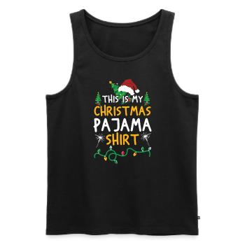 Pyjama Shirt - Männer Premium Bio Tank Top - Schwarz - Vorne - Michal (187cm)