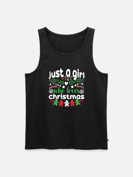 Mädchen Weihnachten - Männer Premium Bio Tank Top - Schwarz