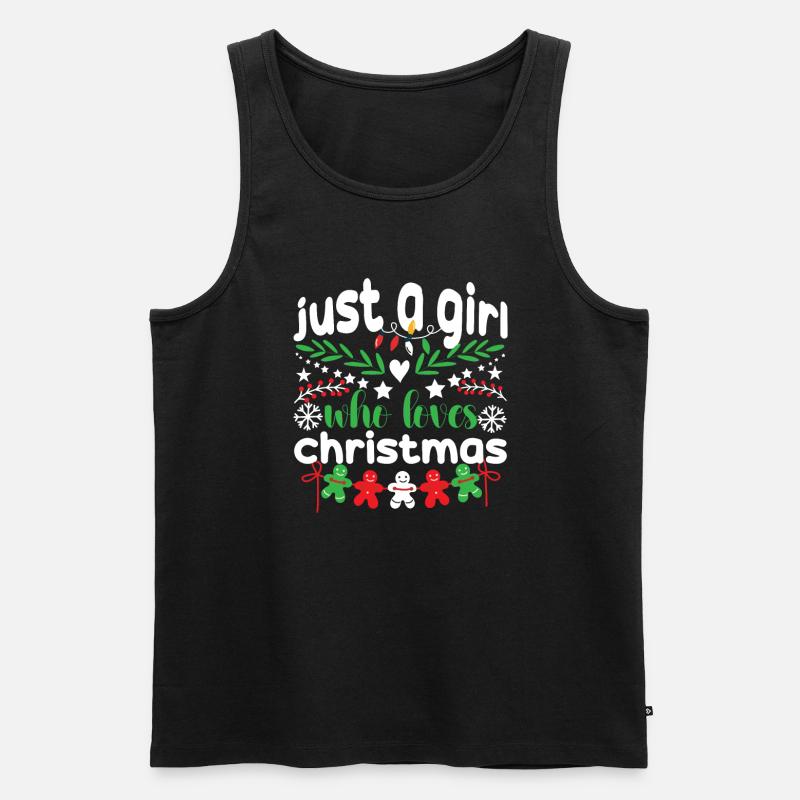 Mädchen Weihnachten - Männer Premium Bio Tank Top - Schwarz