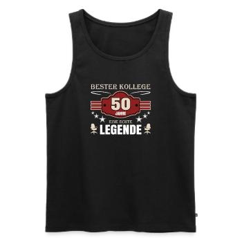 Bester Kollege 50 Jahre Jubiläum - Männer Premium Bio Tank Top - Schwarz - Vorne - Michal (187cm)
